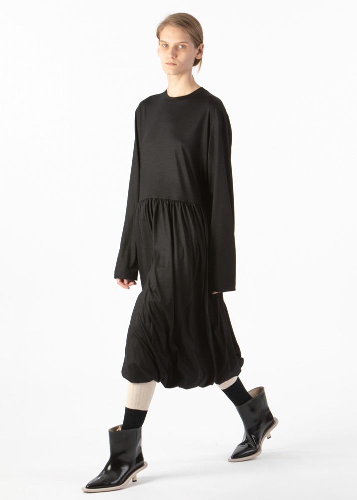 [SOFIE DHOORE] Long Sleeve Dress With Balloon Skirt