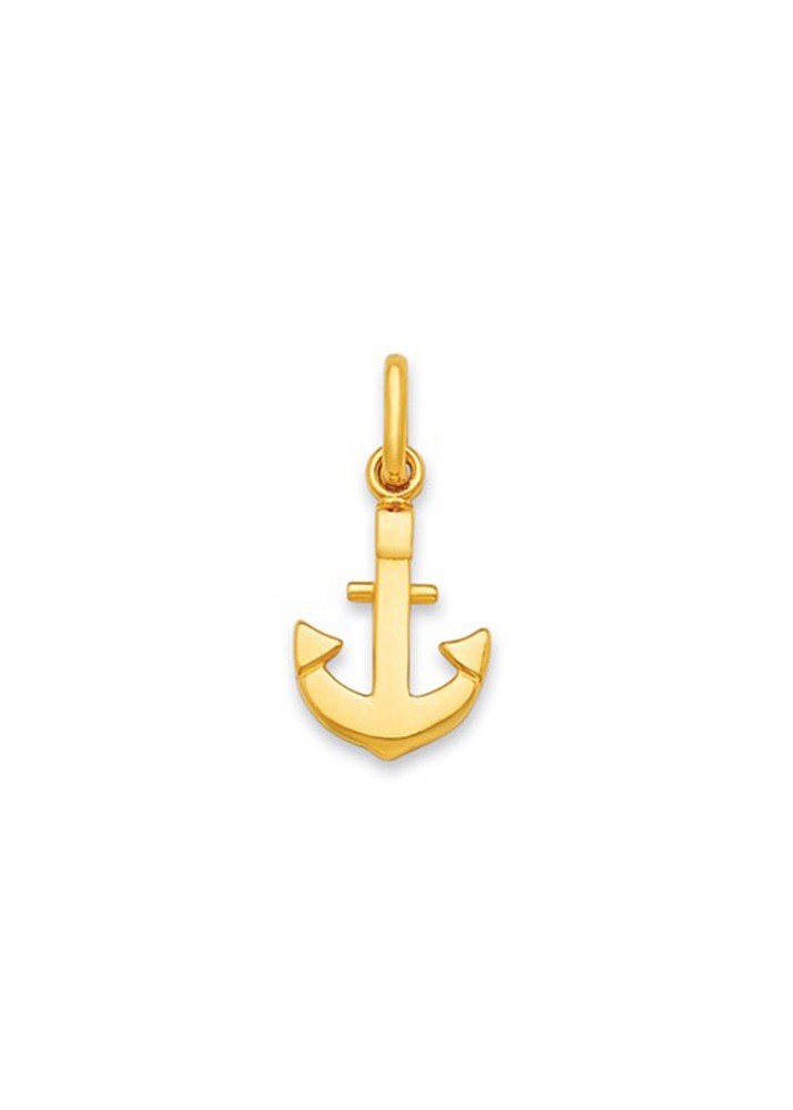 Herco 14K Polished Small Anchor Pendant