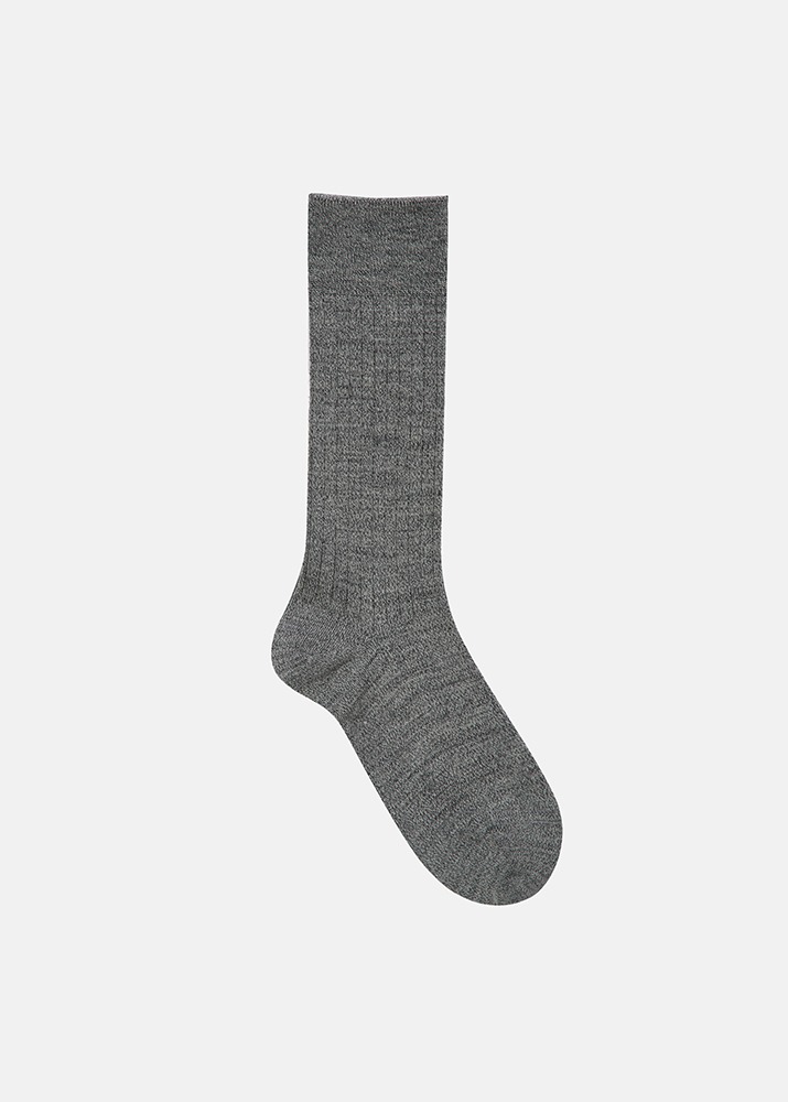 [VUE DU PARC] Ribbed Wool Socks Grey