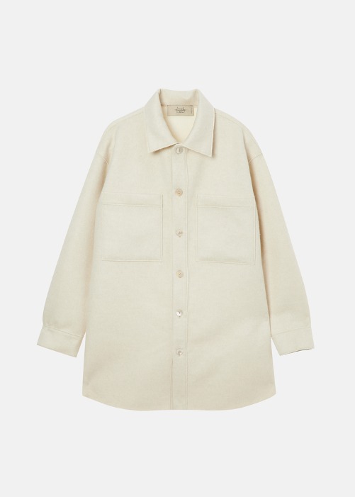 [MAISON FLANEUR] Reversible Shirt Cashmere And Wool Double Fabric