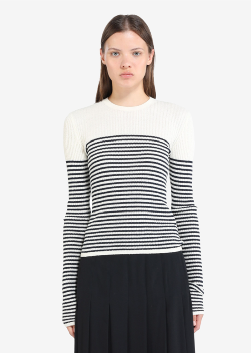 [N˚21] Striped Sweater White/Black
