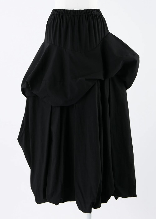 [ENFOLD] 3d Wave Tuck Skirt Black