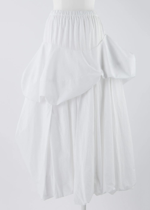 [ENFOLD] 3d Wave Tuck Skirt White