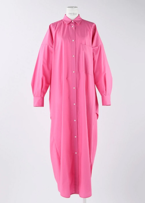 [ENFOLD] Long Shirt Dress Pink